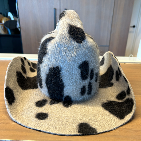 Cow Print Urban Rodeo Cowoby Hat - Black