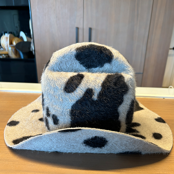 Cow Print Urban Rodeo Cowoby Hat - Black