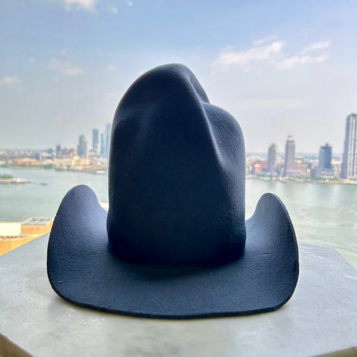 Khia Tullae Buffalo Cowboy felt cowboy hat in Steel Grey front - buffalo crown
