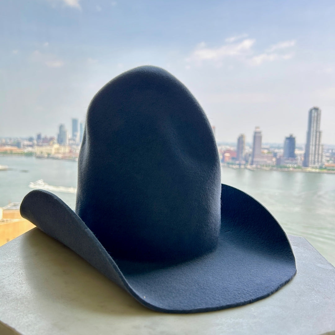 Khia Tullae Buffalo Cowboy felt cowboy hat in Steel Grey - buffalo crown

