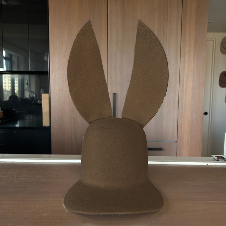 Khia Tullae Bunny Lid hat in pecan felt, front view