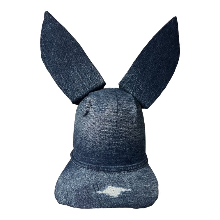 Khia Tullae Dark Denim Bunny hat, Denim Creations Collection, front view product cutout