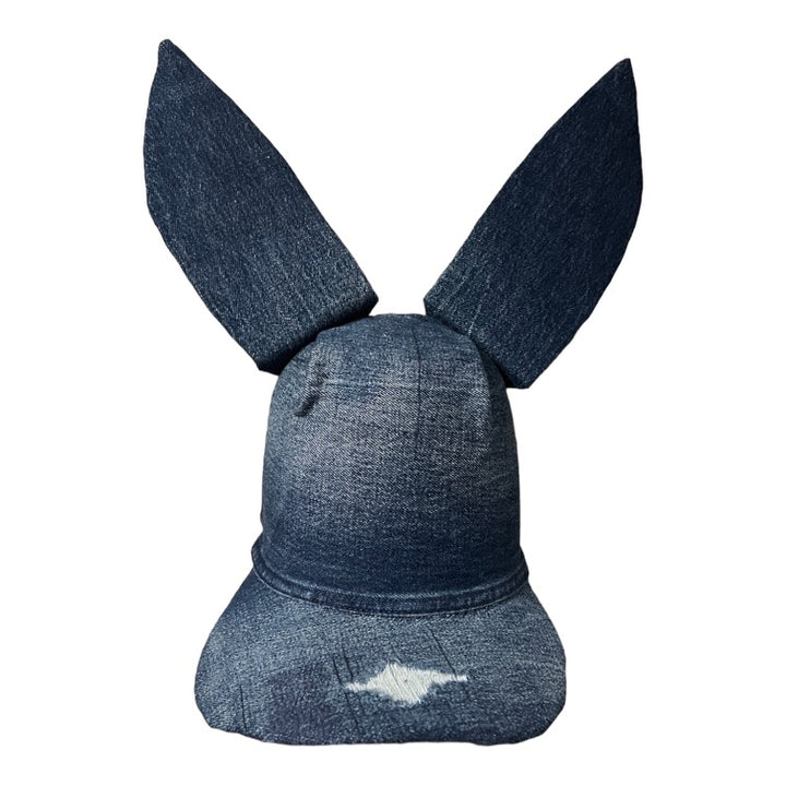 Khia Tullae Dark Denim Bunny hat, Denim Creations Collection, front view product cutout
