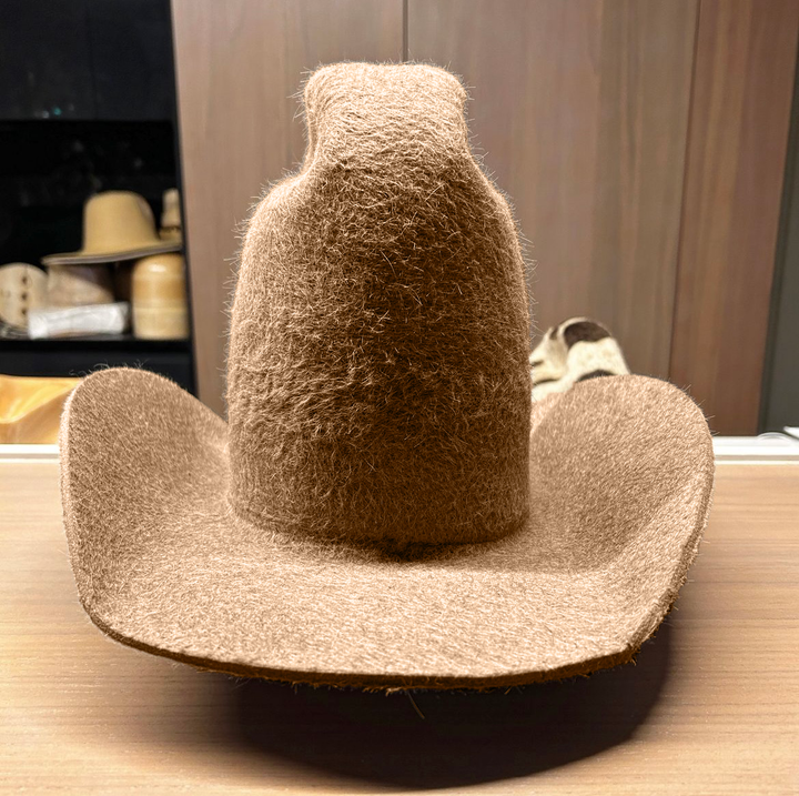 Khia Tullae Grizzly Urban Rodeo grizzly felt cowboy hat in Almond side 