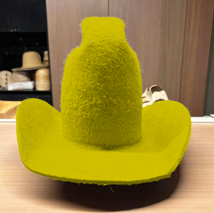 Khia Tullae Grizzly Urban Rodeo grizzly felt cowboy hat in Mustard side 