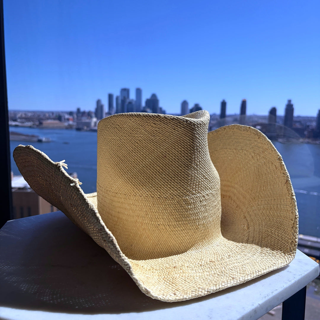 Khia Tullae Riviera Rodeo straw cowboy hat in natural, side view right #color_natural