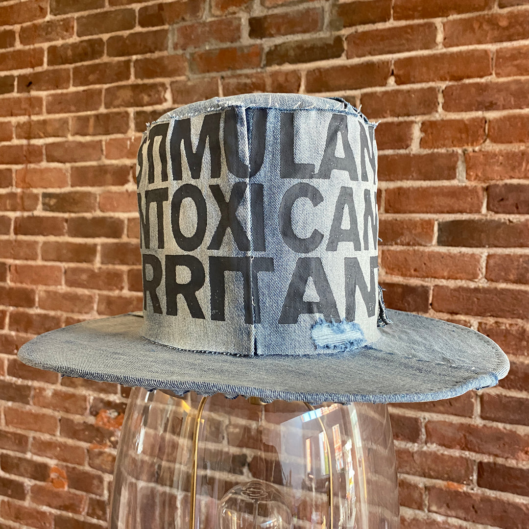 Khia Tullae The Axel Tall Boy denim hat, Denim Creations Collection, lifestyle side view