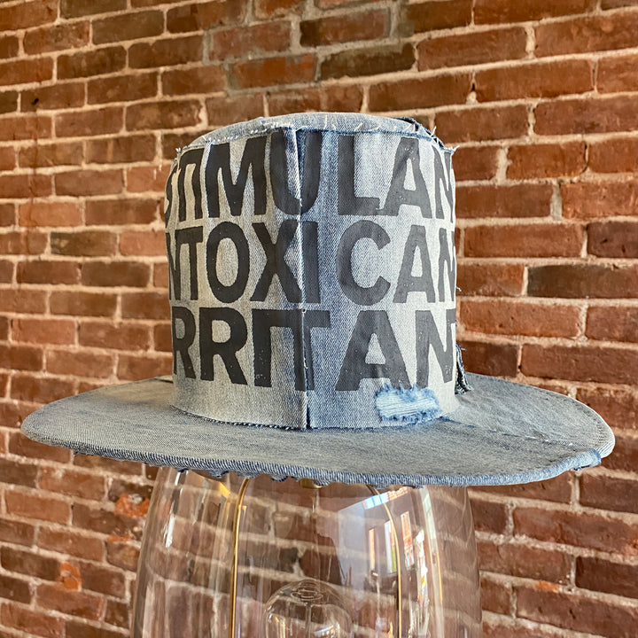 Khia Tullae The Axel Tall Boy denim hat, Denim Creations Collection, lifestyle side view