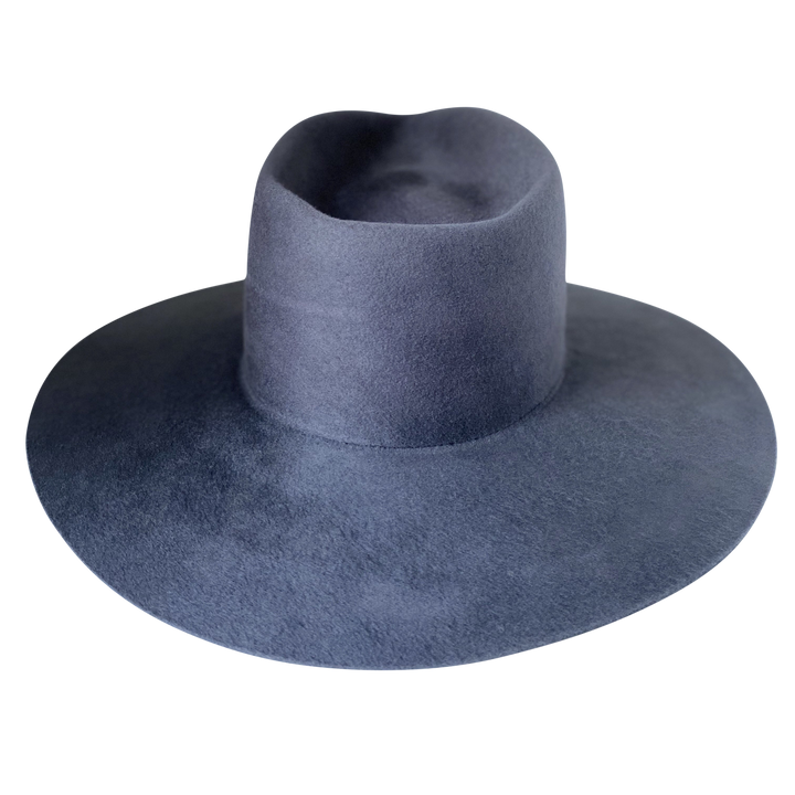 Khia Tullae The Irving ash grey wool wide-brim fedora, back product cutout