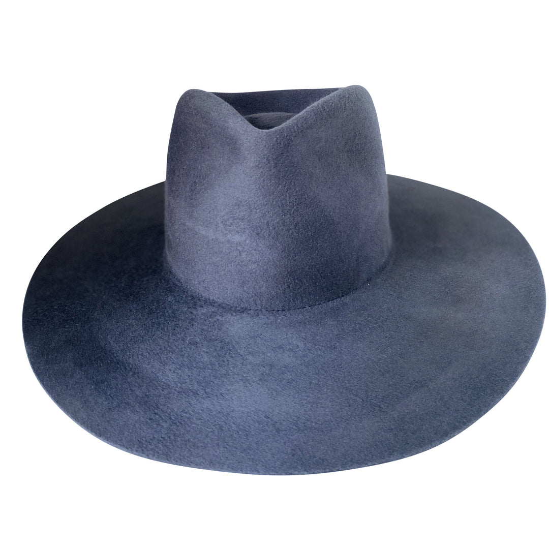 Khia Tullae The Irving ash grey wool wide-brim fedora, front product cutout