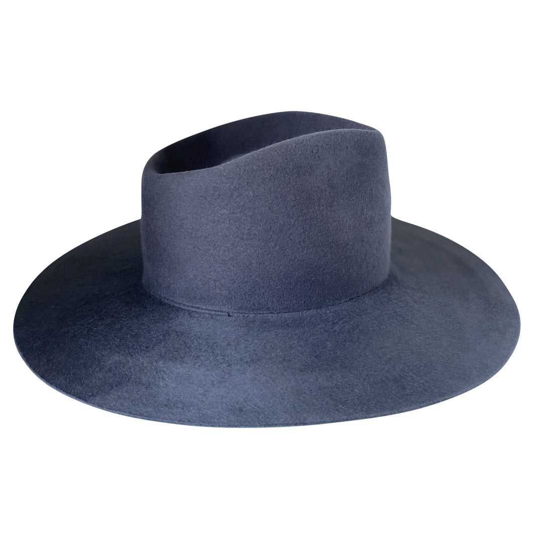 Khia Tullae The Irving ash grey wool wide-brim fedora, side right product cutout