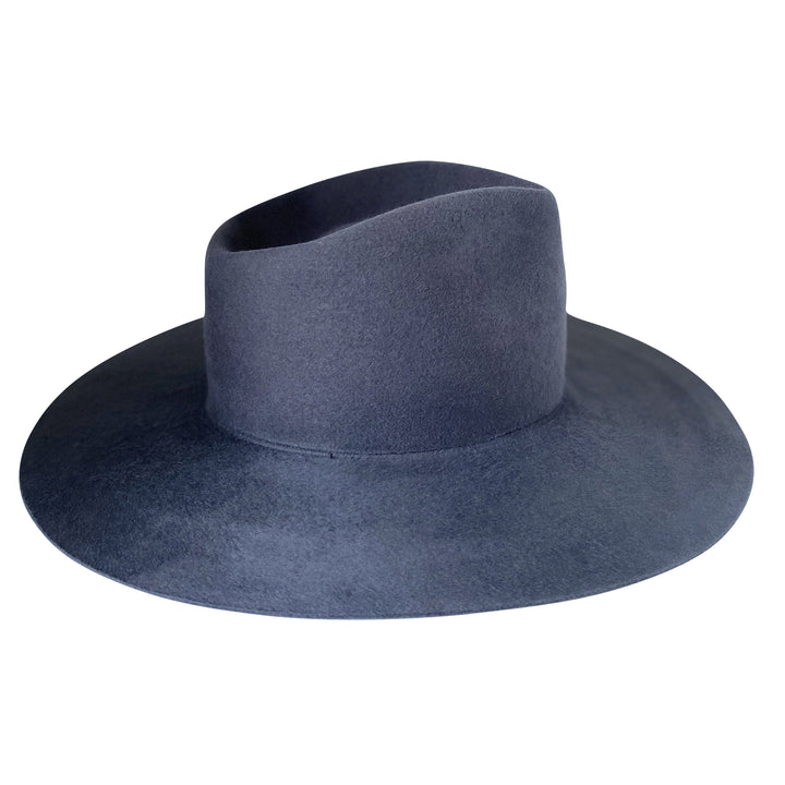 Khia Tullae The Irving ash grey wool wide-brim fedora, side right product cutout