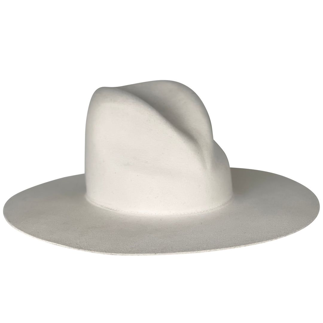 Khia Tullae The Ludlow fedora in bone, 100% wool, front angled right product cutout