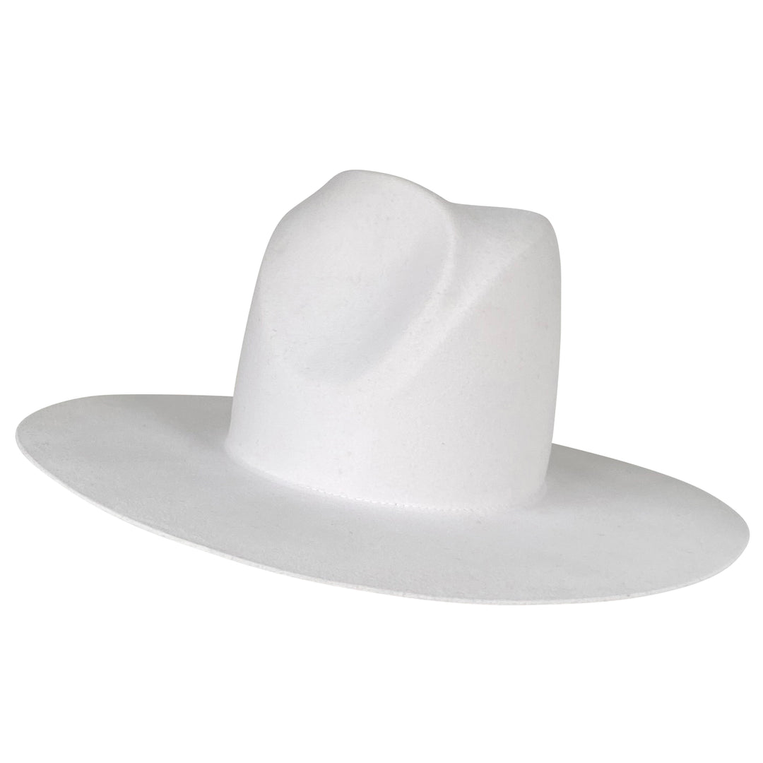 Khia Tullae The Nell fedora in silver belly, 100% wool, front angled view product cutout