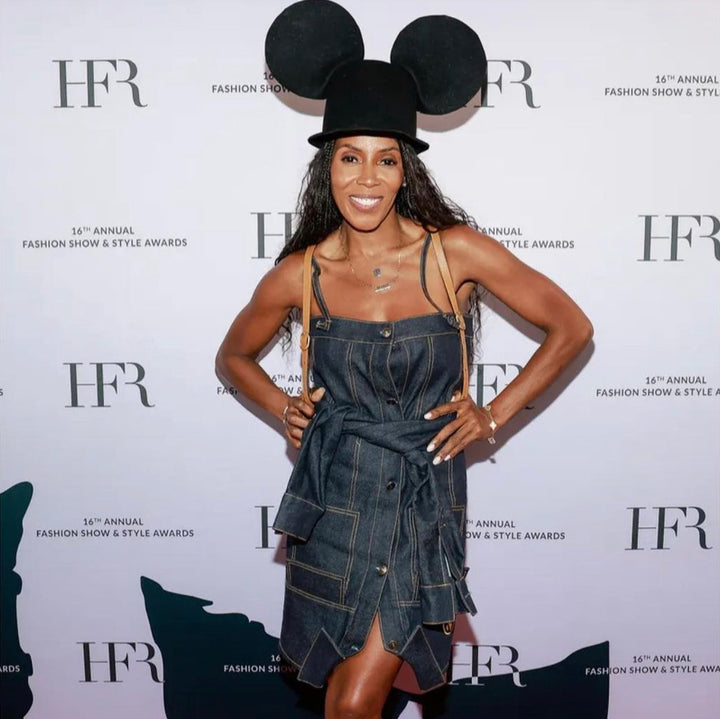 Khia Tullae The Orbit Lid hat in black felt at New York Fashion Week
