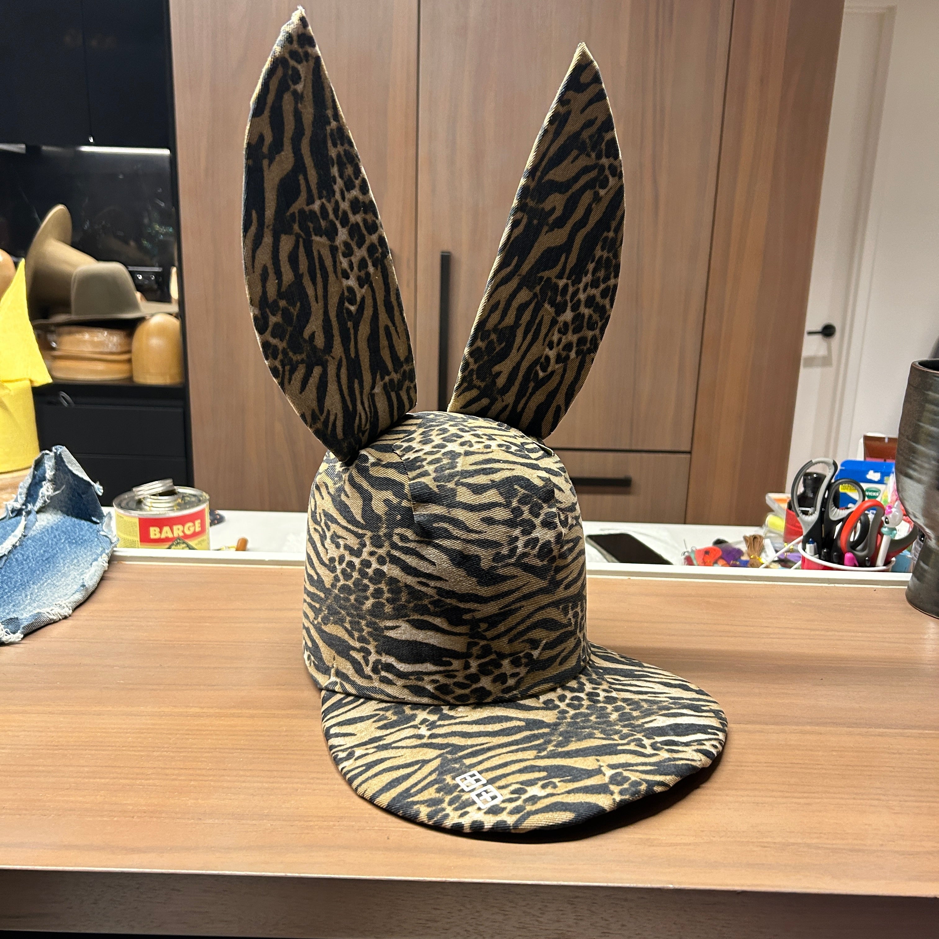 The Safari Denim Bunny | Upcycled Denim Headwear | Khia Tullaé