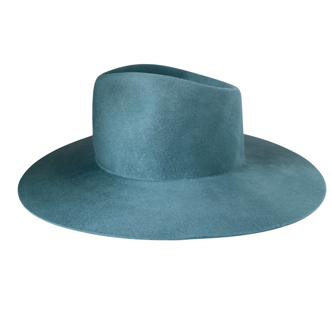 Khia Tullae The Waverly thyme wool wide-brim fedora, side left product cutout