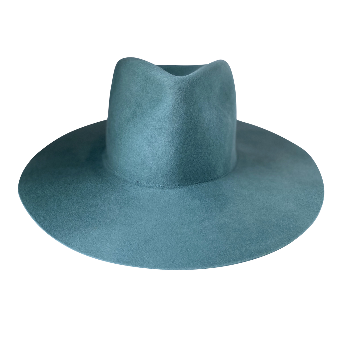 The Waverly thyme wool wide-brim fedora, front product cutout