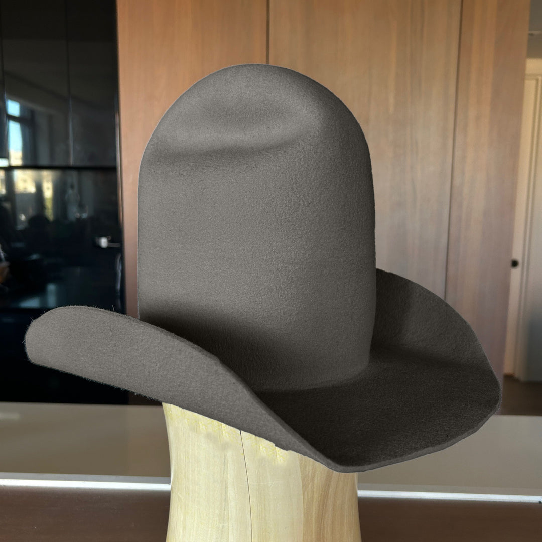 Urban Rodeo in Ash Grey - sculptural felt cowboy hat handmade in New York | Khia Tullae
