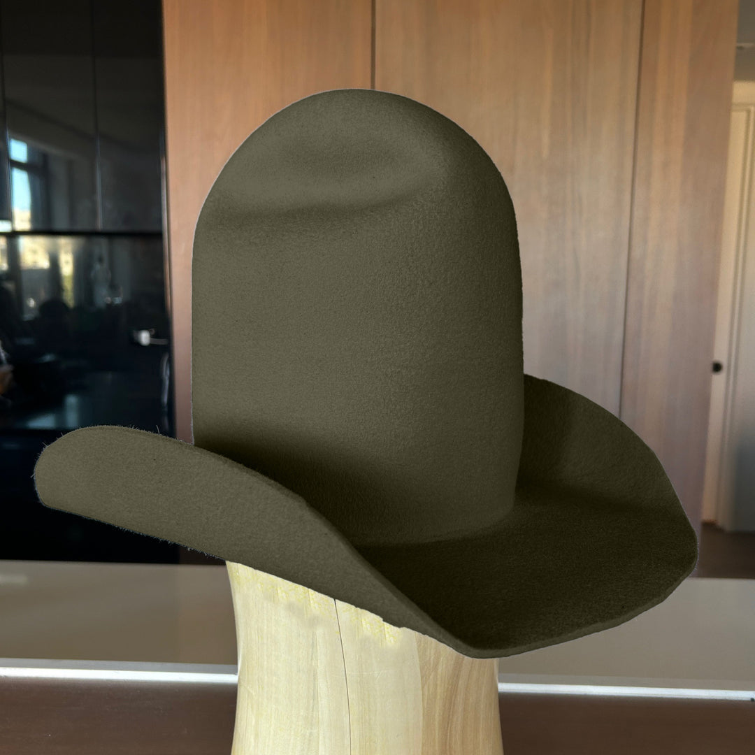 Urban Rodeo in Military - sculptural felt cowboy hat handmade in New York | Khia Tullae
