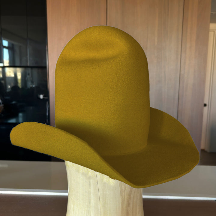 Urban Rodeo in Mustard - sculptural felt cowboy hat handmade in New York | Khia Tullae
