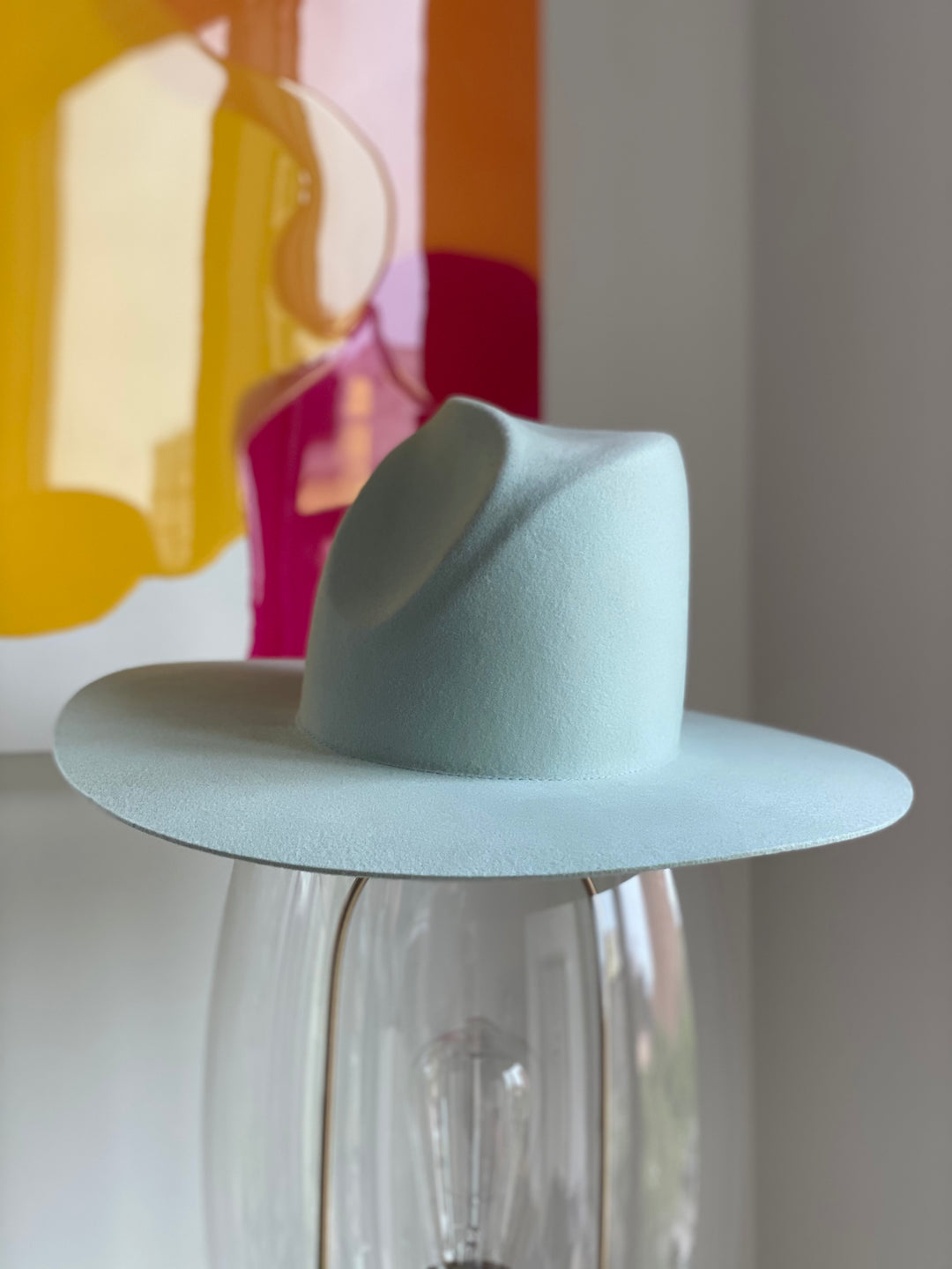 The Nikki - Khia Tullae Stiffened Wool Fedora with Asymmetrical Dimple - Mint