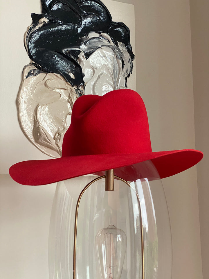 The Delancey - Khia Tullae Stiffened Wool Fedora - Cardinal