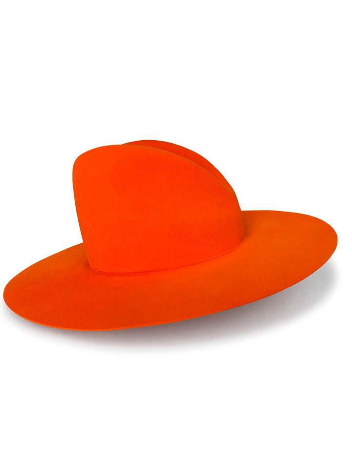 The Hartley - Khia Tullae Stiffened Wool Fedora - Orange