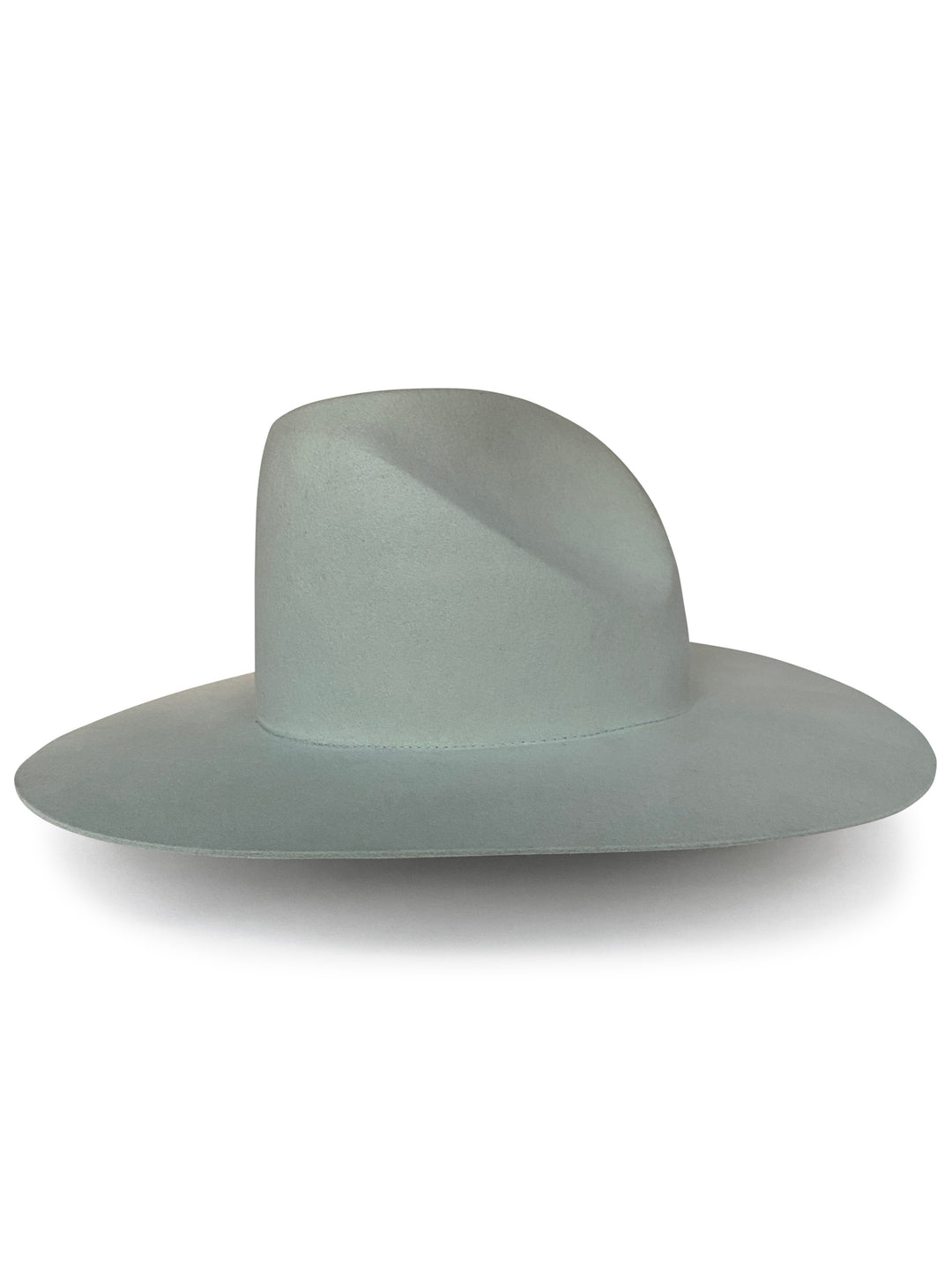 The Nikki - Khia Tullae Stiffened Wool Fedora with Asymmetrical Dimple - Mint