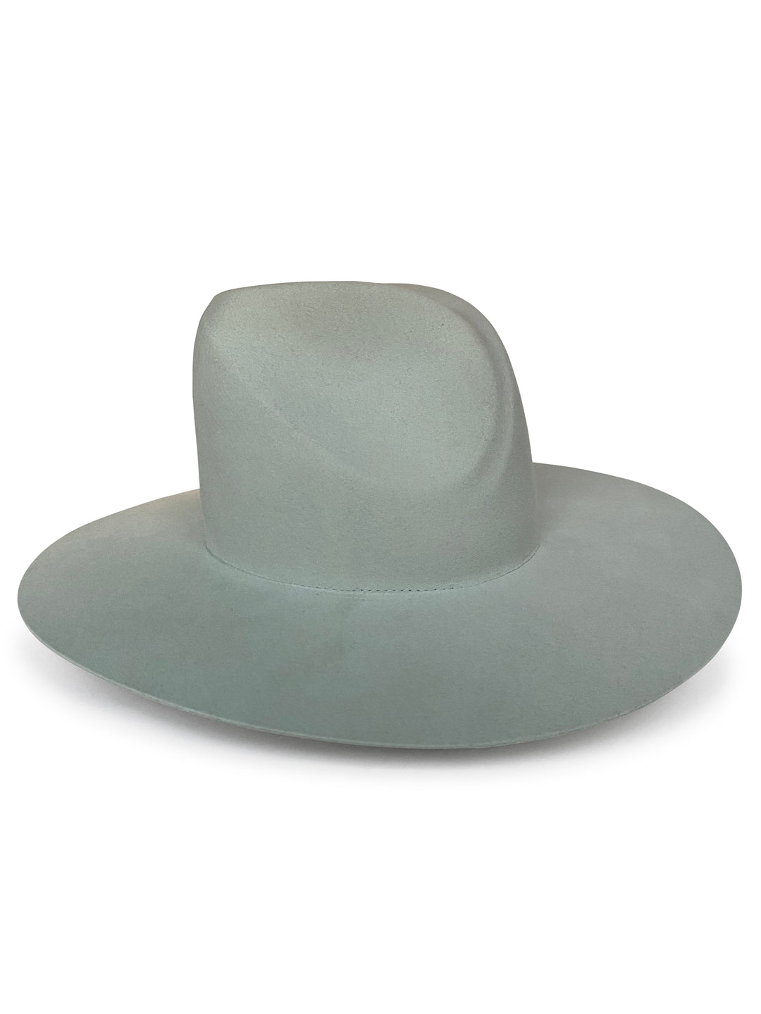 The Nikki - Khia Tullae Stiffened Wool Fedora with Asymmetrical Dimple - Mint