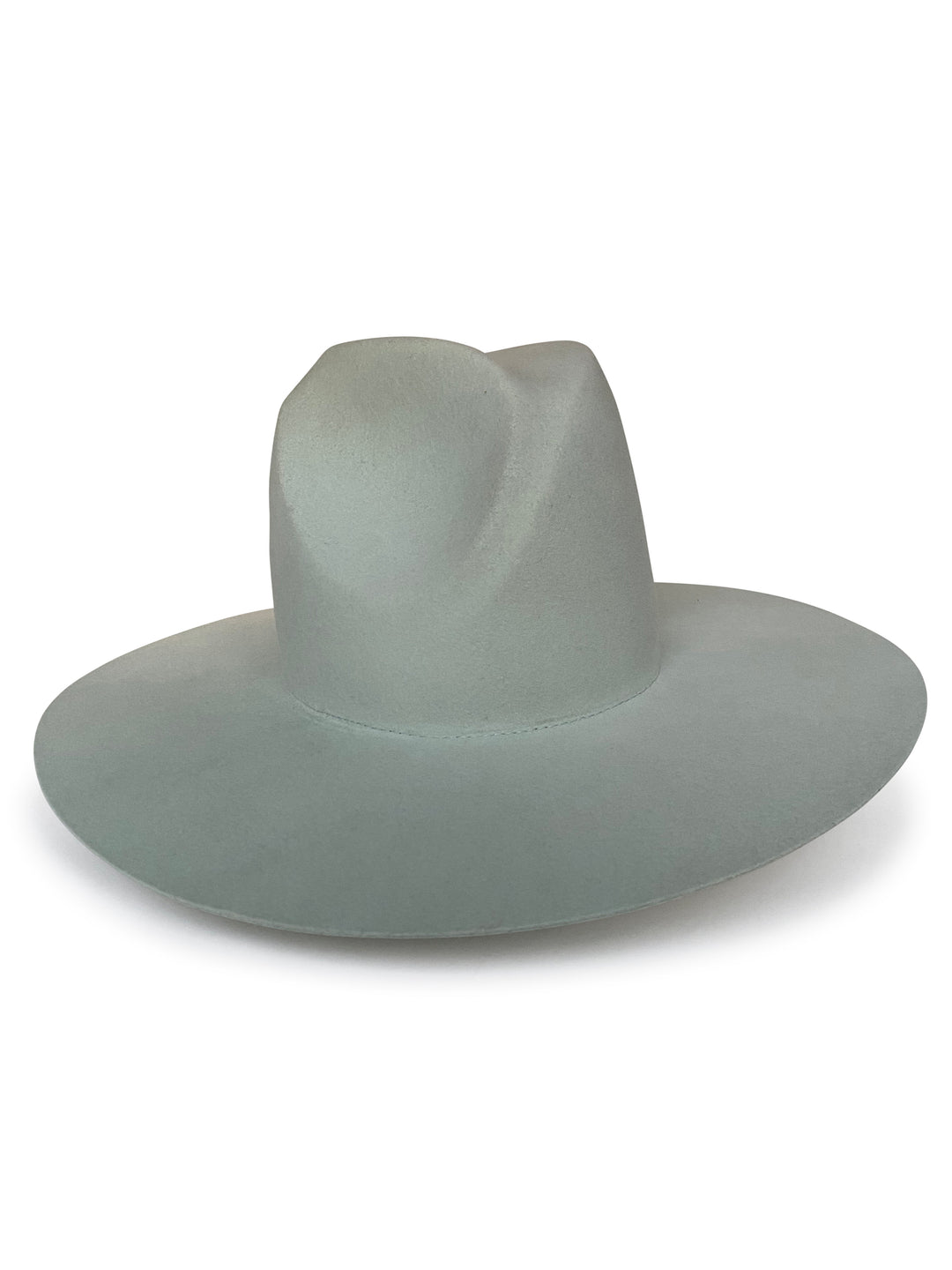 The Nikki - Khia Tullae Stiffened Wool Fedora with Asymmetrical Dimple - Mint