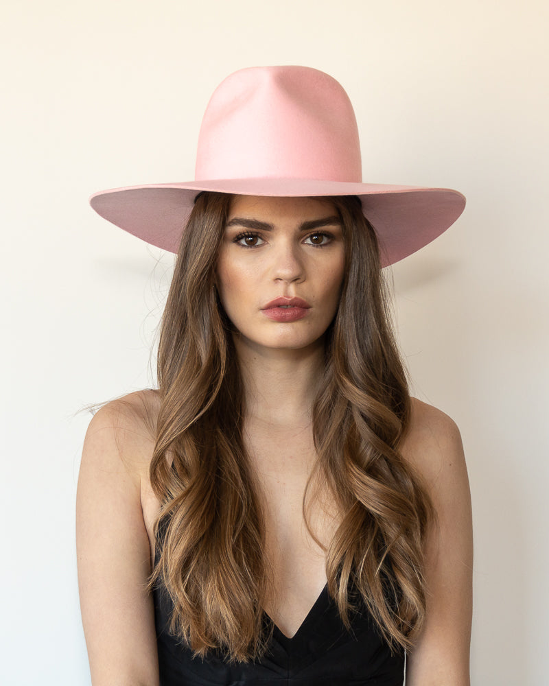 The Lex - Khia Tullae Stiffened Wool Fedora - Pink