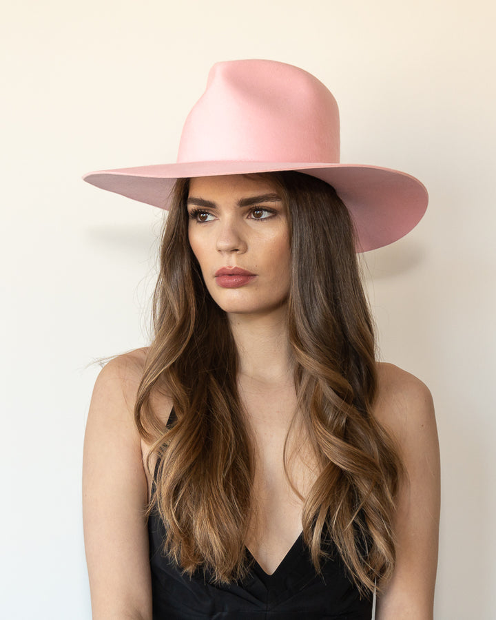 The Lex - Khia Tullae Stiffened Wool Fedora - Pink