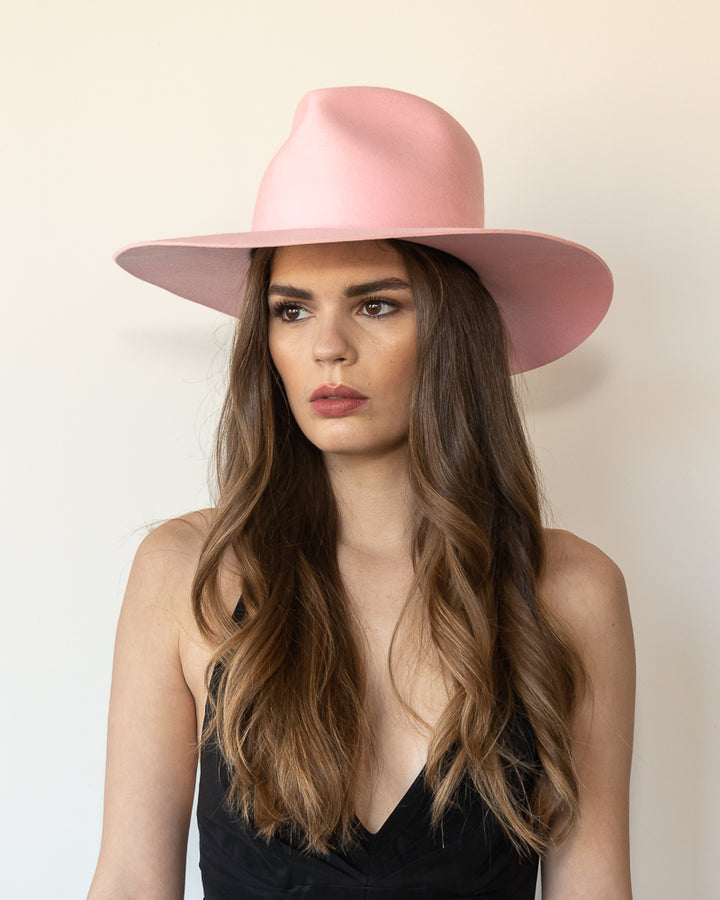 The Lex - Khia Tullae Stiffened Wool Fedora - Pink