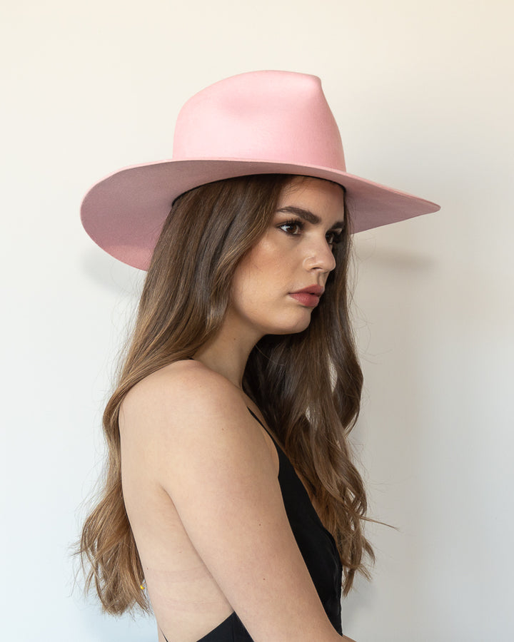 The Lex - Khia Tullae Stiffened Wool Fedora - Pink