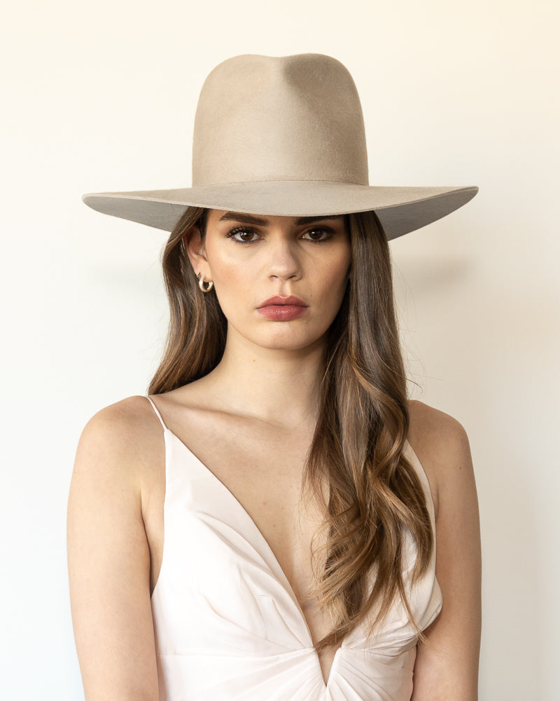 The Crosby - Khia Tullae Stiffened Wool Fedora - Sahara