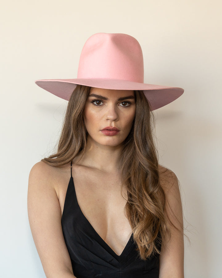 The Lex - Khia Tullae Stiffened Wool Fedora - Pink