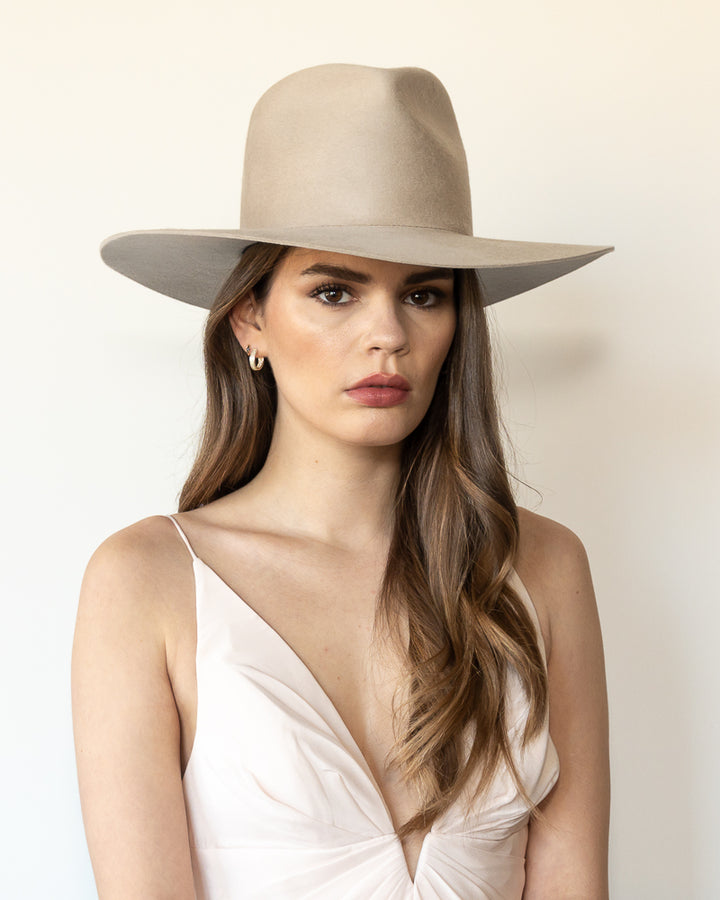 The Crosby - Khia Tullae Stiffened Wool Fedora - Sahara