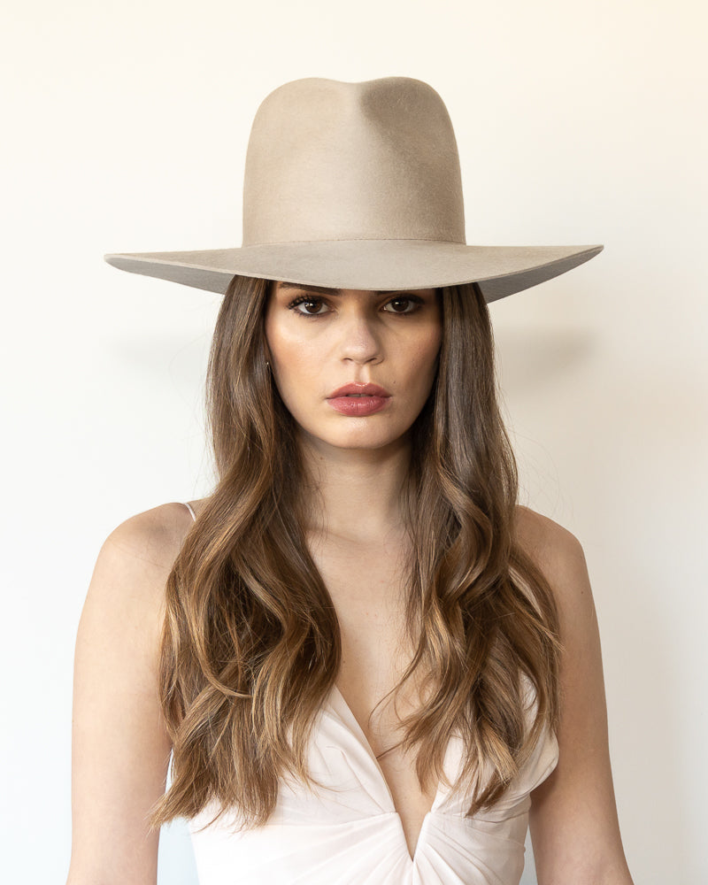 The Crosby - Khia Tullae Stiffened Wool Fedora - Sahara