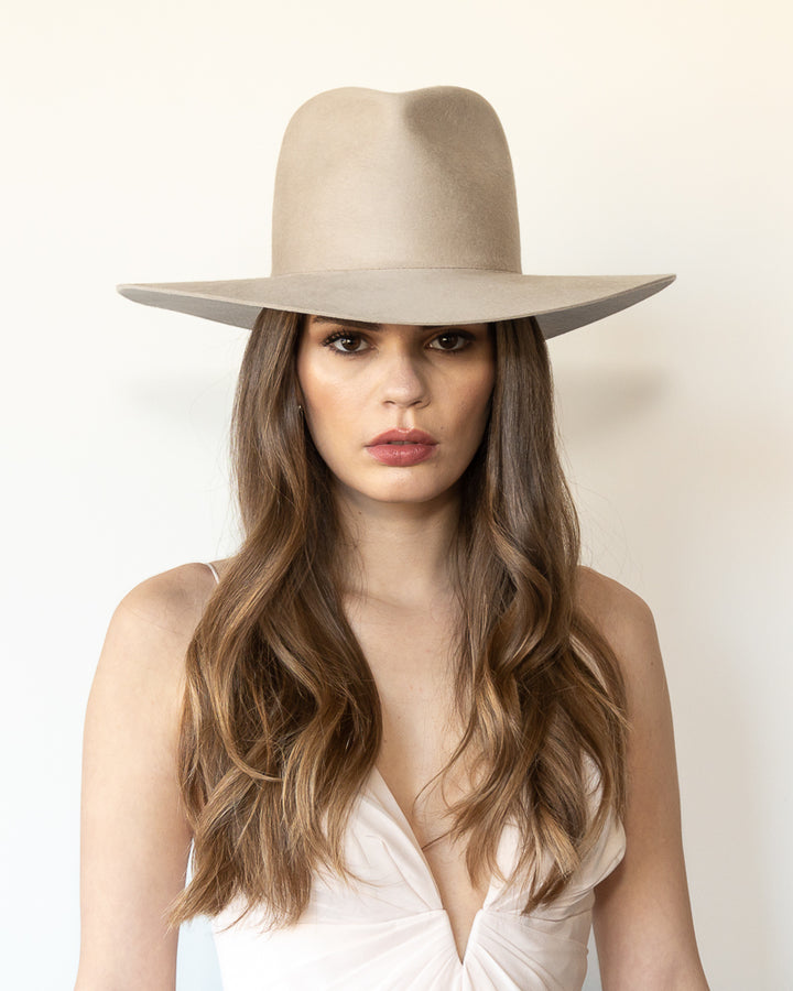 The Crosby - Khia Tullae Stiffened Wool Fedora - Sahara