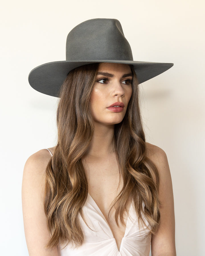 The Irving- Khia Tullae Stiffened Wool Fedora - Ash Grey