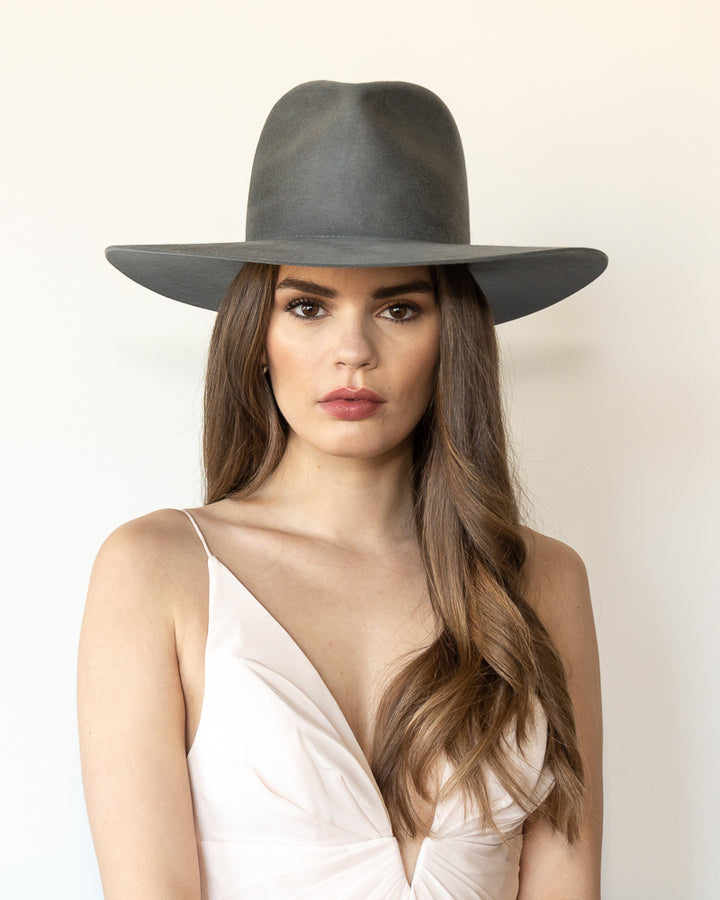 The Irving- Khia Tullae Stiffened Wool Fedora - Ash Grey