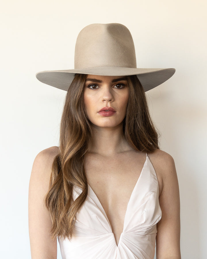 The Crosby - Khia Tullae Stiffened Wool Fedora - Sahara