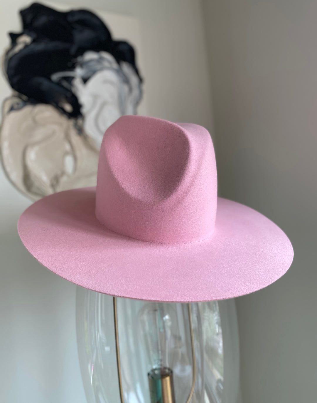 The Trixie - Khia Tullae Stiffened Wool Fedora with Asymmetrical Dimple - Pink