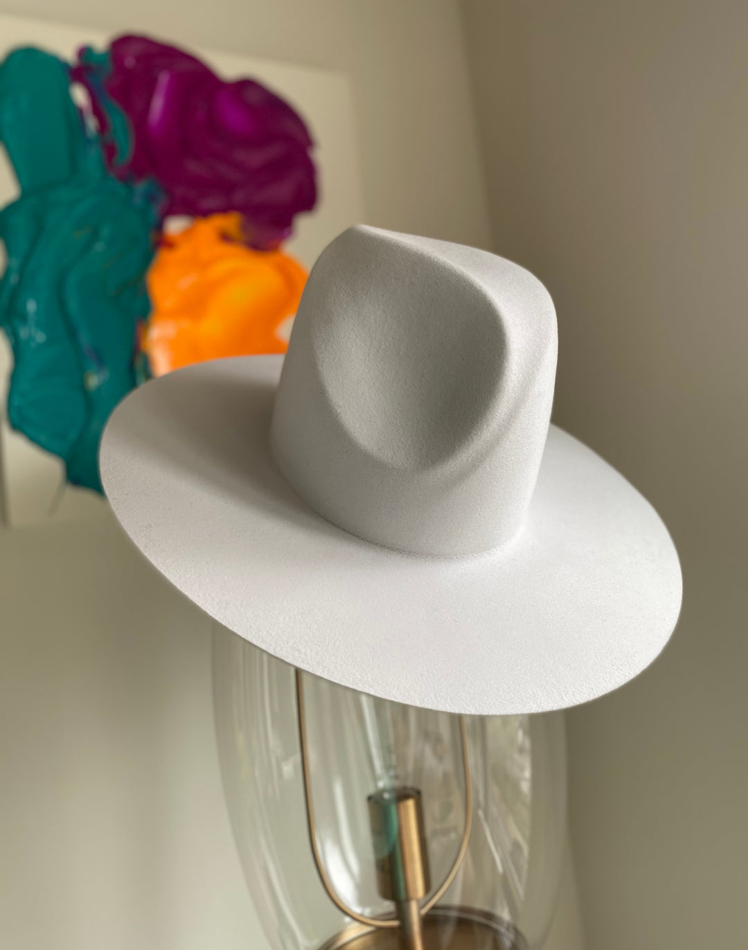 The Nell- Khia Tullae Stiffened Wool Fedora with Asymmetrical Dimple - Silver Belly